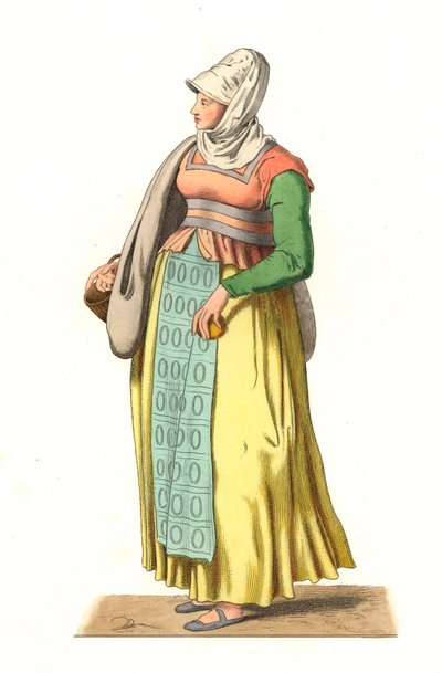 Portuguese Peasant of the 16th Century, Lithography Based on an Illustration by Edmond Lechevallier-Chevignard (1825-1902), from 