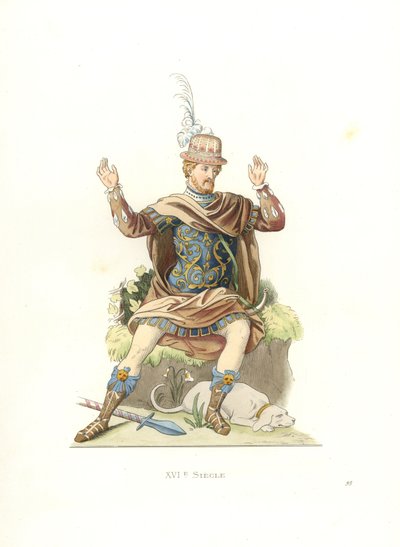 French Gentleman in Ancient Costume by Edmond Lechevallier Chevignard