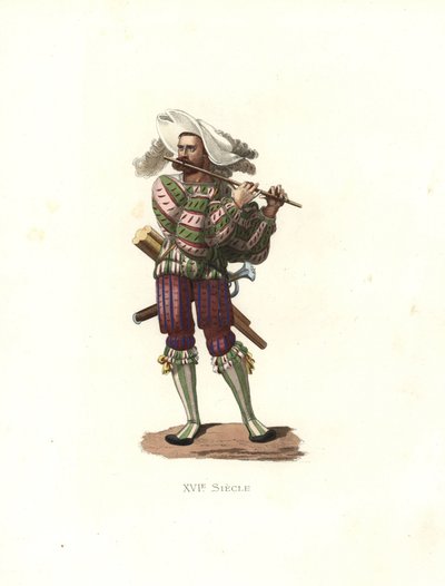 German Soldier Playing a Fife by Edmond Lechevallier Chevignard