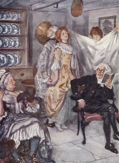 Illustration for The Vicar of Wakefield by Oliver Goldsmith by Edmund Joseph Sullivan