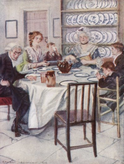 Illustration for The Vicar of Wakefield by Oliver Goldsmith by Edmund Joseph Sullivan
