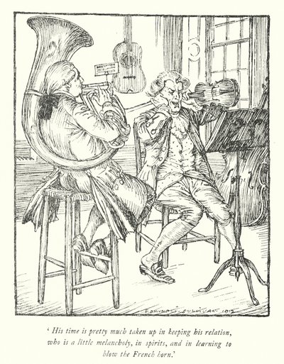 Illustration for The Vicar of Wakefield by Oliver Goldsmith by Edmund Joseph Sullivan