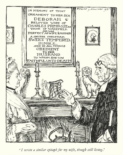 Illustration for The Vicar of Wakefield by Oliver Goldsmith by Edmund Joseph Sullivan