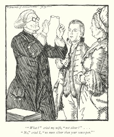 Illustration for The Vicar of Wakefield by Oliver Goldsmith by Edmund Joseph Sullivan