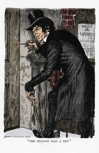 Scene from The Strange Case of Dr Jekyll and Mr Hyde by Robert Louis Stevenson by Edmund Joseph Sullivan