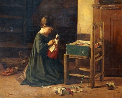 Dressing up the Doll by Edouard Alexandre Sain