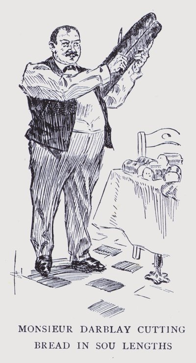Bohemian Paris: Monsieur Darblay Cutting Bread in Sou Lengths by Edouard Alfred (1875-1954) Cucuel