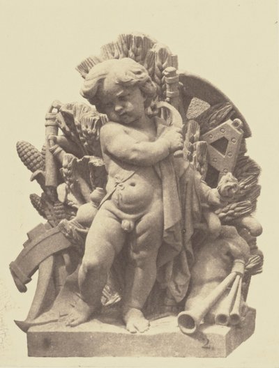 Summer, Sculpture by Vital Dubray, Decoration of the Louvre, Paris by Édouard Baldus