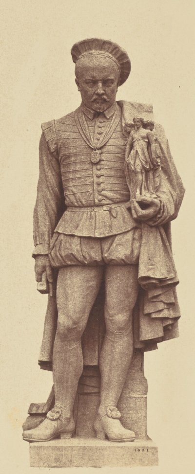 Pilon, Statue by Louis Desprez, Decoration of the Louvre, Paris by Édouard Baldus