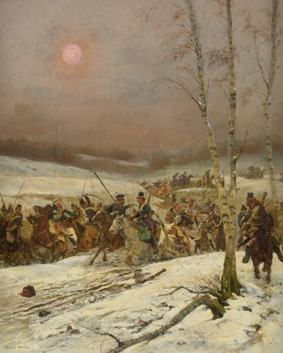Cossacks Attacking a squadron of the Guards of Honour by Jean Baptiste Edouard Detaille