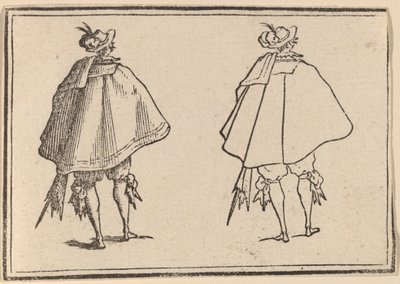 Gentleman in Large Mantle, Seen from Behind by Edouard Eckman after Jacques Callot