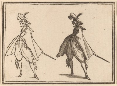 Gentleman in a Large Mantle, Front View by Edouard Eckman after Jacques Callot