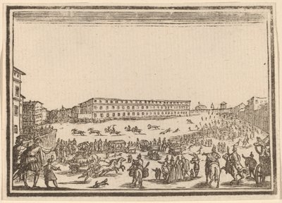 Piazza Near the Porta al Prato by Edouard Eckman after Jacques Callot