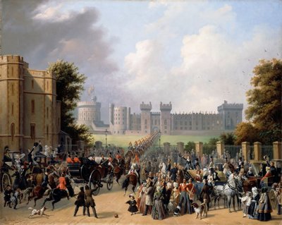Arrival of King Louis-Philippe at Windsor Castle by Édouard Henri Théophile Pingret