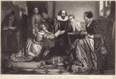 Shakespeare with His Family at Stratford on Avon, Reciting the Tragedy of Hamlet by Edouard Jean Conrad Hamman