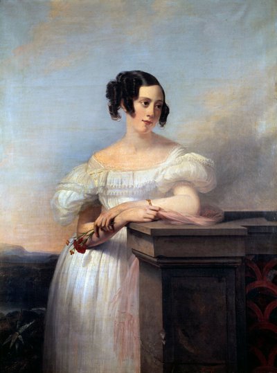 Portrait of a Girl with the Carnation by Edouard Louis Dubufe