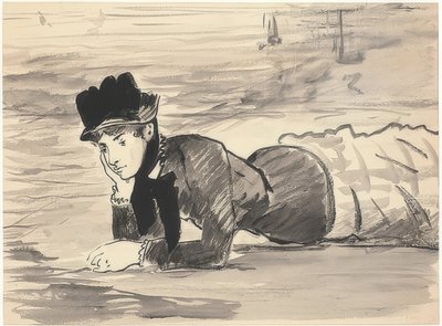 Annabel Lee on the Beach. Around 1881 by Édouard Manet
