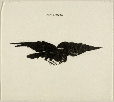 Flying Raven: ex libris, from The Raven (Le Corbeau) by Édouard Manet