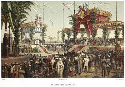 Canal de Suez. La Tribune des Souverains by Edouard Riou
