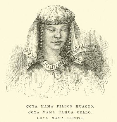 Coya Mama Pillco Huacco, Coya Mama Rahua Ocllo, Coya Mama Runto by Edouard Riou