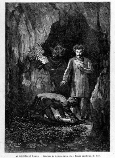 I am Edmond Dantès - Engraving by Riou, in 