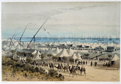 The harbor of Ismalia and the camp of guests at the inauguration of the Suez Canal - in 