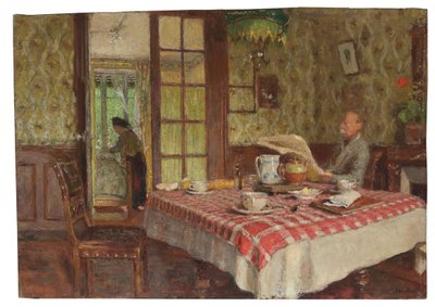 Reading in the Dining Room, Vaucresson by Edouard Vuillard