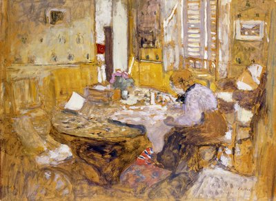 Madame Vuillard Reading in the Dining Room, rue Truffant, 1903 by Edouard Vuillard