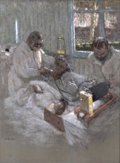 The Cardiologist Henri Vaquez (1860-1936) and his Assistant, Doctor Parvu, at la Pitie, c.1918-21 by Edouard Vuillard