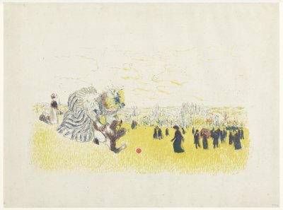 Woman and Playing Child in Park with Walkers by Edouard Vuillard