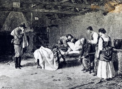 Death of Anita Garibaldi on farm of Marquis Guiccioli by Edouardo Matania