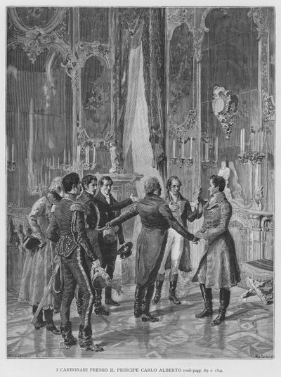 The Carbonari with Prince Carlo Alberto by Edouardo Matania