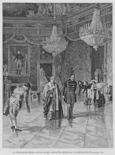 The Confessor Mons Cocle, and Del Carretto, Minister of Ferdinand II by Edouardo Matania