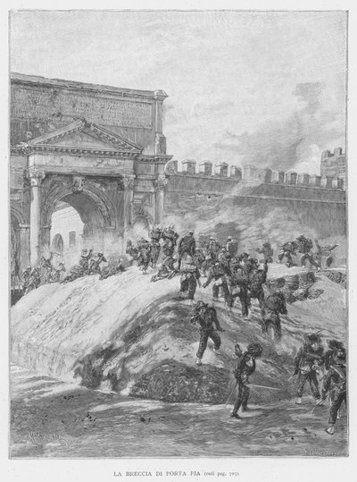 The Breach of Porta Pia by Edouardo Matania