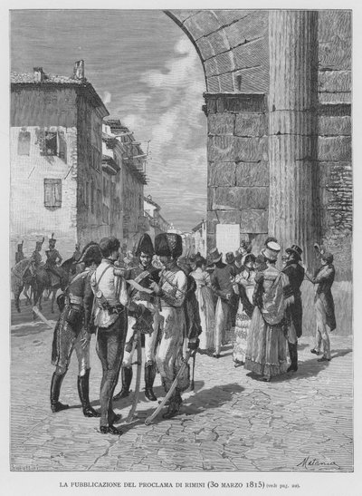 The Publication of the Proclamation of Rimini, 30 March 1815 by Edouardo Matania