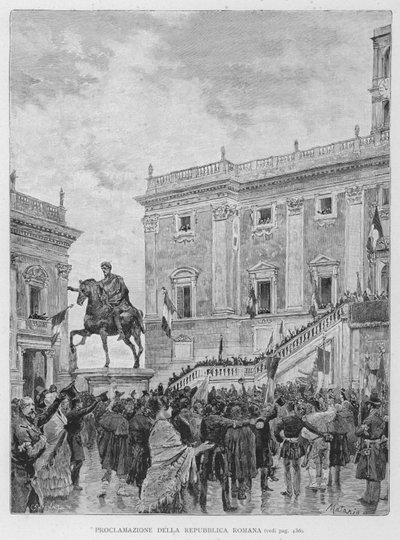 Proclamation of the Roman Republic by Edouardo Matania