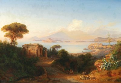 View from the Island of Procida in the Gulf of Naples by Eduard Agricola