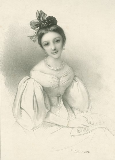 Portrait of Clara Wieck-Schumann, 1832 by Eduard Clemens Fechner