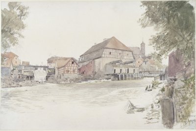 Mills on the Alle in Heilsberg by Eduard Gaertner