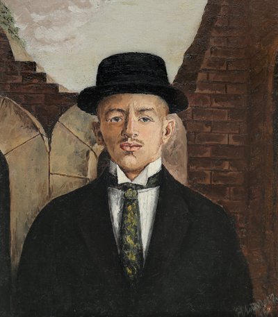 Portrait of the Poet Vasili Kamensky in a Top Hat by Eduard Gustavovich Shiman