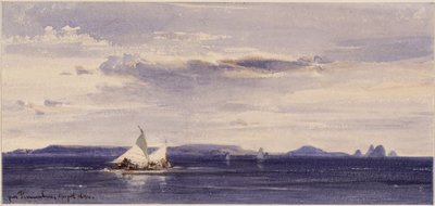 View from the Sea to the Coast at Pernambuco (Recife) by Eduard Hildebrandt