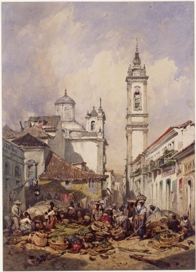 Rua do Ouvidor, Rio de Janeiro by Eduard Hildebrandt