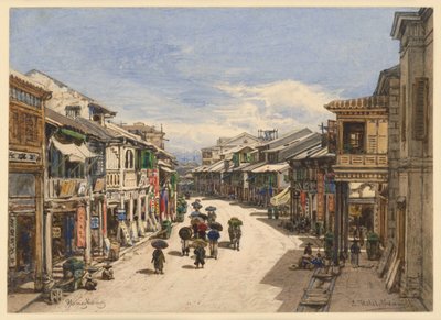 Street in Hong Kong by Eduard Hildebrandt