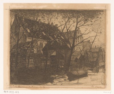 Backs of Houses Along the Water by Eduard Karsen (signed by artist)