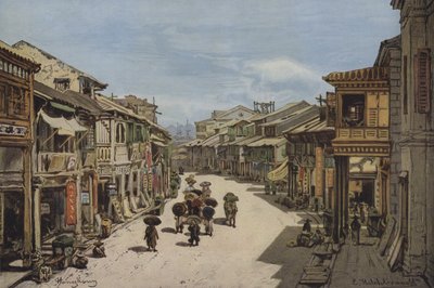 A Street in Hong Kong by Eduard after Hildebrandt