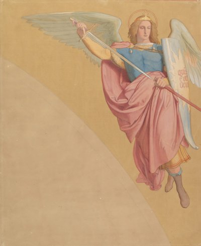 Archangel Drawing a Sword, 1825-86 by Eduard von Steinle