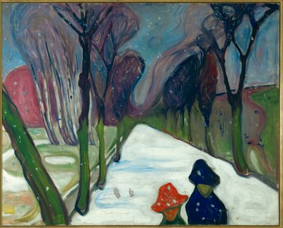 Avenue in the Snow by Edvard Munch