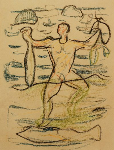 Bather with Fish by Edvard Munch