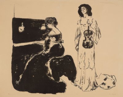 Violin Concert. Eva Mudocci (Violin) and Bella Edvards. 1903 by Edvard Munch