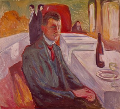 Self-Portrait with Wine by Edvard Munch